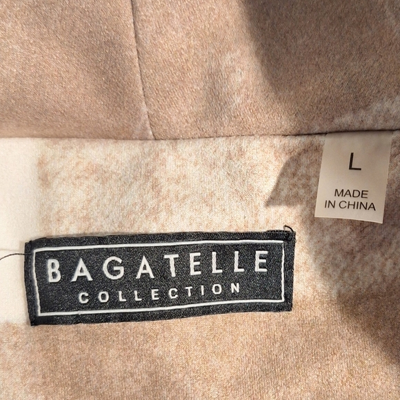 Bagatelle Beige Plaid Moto Style Jacket LG *D4 - Picture 6 of 7